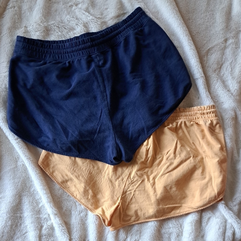 Aerie Lounge Shorts In Navy And Washed Yellow - Picture 2 of 6